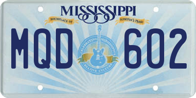 MS license plate MQD602