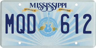 MS license plate MQD612