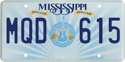 MS license plate MQD615