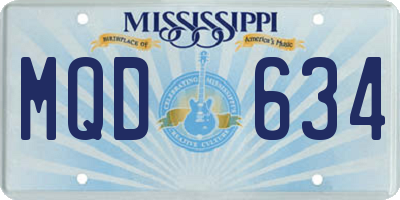 MS license plate MQD634