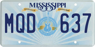 MS license plate MQD637
