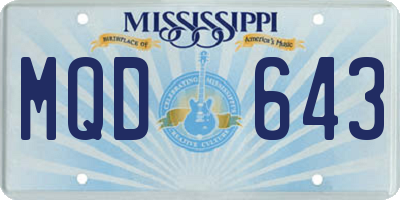 MS license plate MQD643