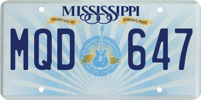 MS license plate MQD647