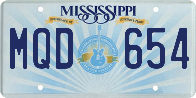 MS license plate MQD654