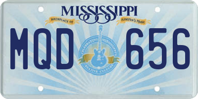 MS license plate MQD656