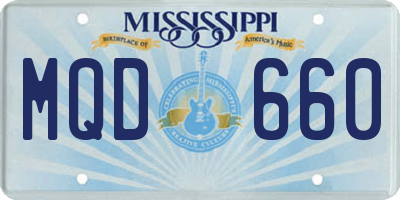 MS license plate MQD660