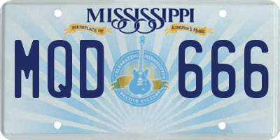 MS license plate MQD666