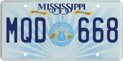 MS license plate MQD668