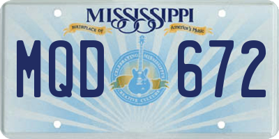 MS license plate MQD672