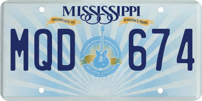 MS license plate MQD674