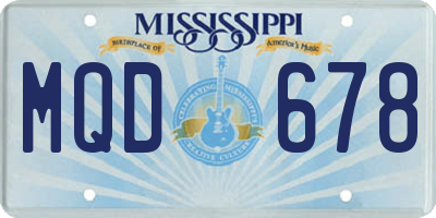MS license plate MQD678