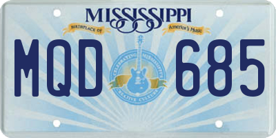 MS license plate MQD685