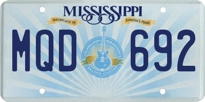 MS license plate MQD692
