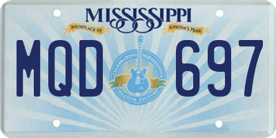 MS license plate MQD697