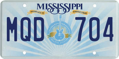 MS license plate MQD704