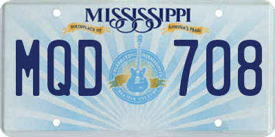 MS license plate MQD708