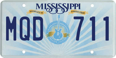 MS license plate MQD711