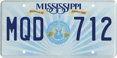 MS license plate MQD712