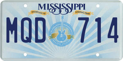 MS license plate MQD714