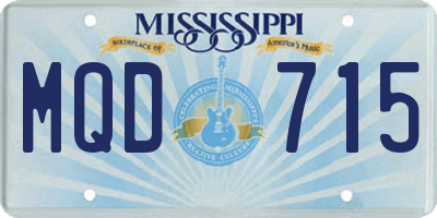 MS license plate MQD715