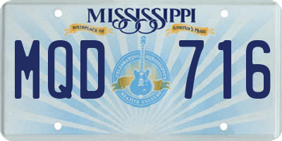 MS license plate MQD716