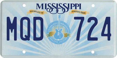 MS license plate MQD724