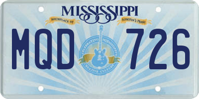 MS license plate MQD726