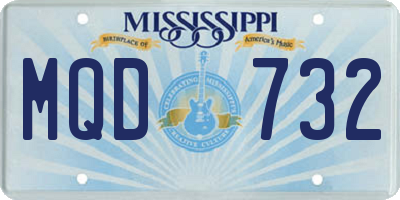 MS license plate MQD732