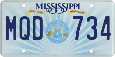 MS license plate MQD734