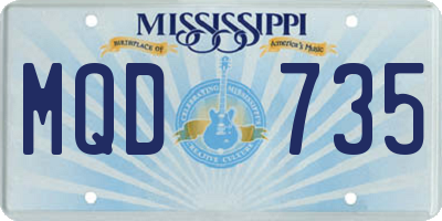 MS license plate MQD735