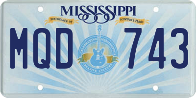 MS license plate MQD743