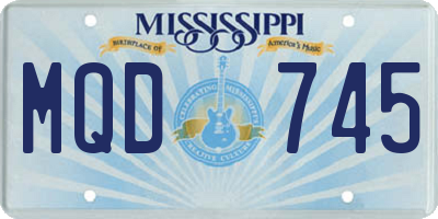 MS license plate MQD745