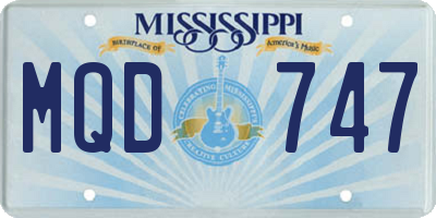 MS license plate MQD747