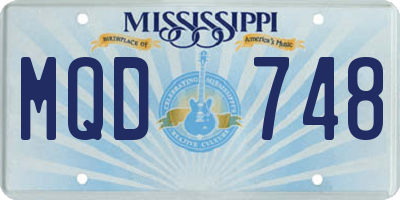 MS license plate MQD748