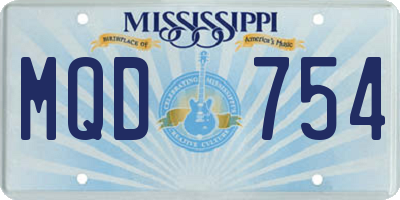 MS license plate MQD754