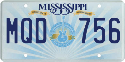 MS license plate MQD756