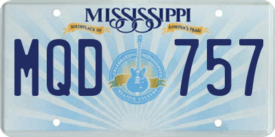 MS license plate MQD757