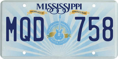 MS license plate MQD758