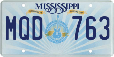 MS license plate MQD763
