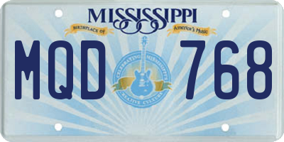 MS license plate MQD768