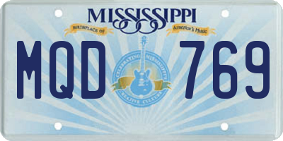 MS license plate MQD769