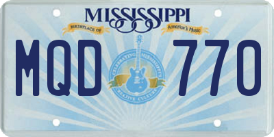 MS license plate MQD770