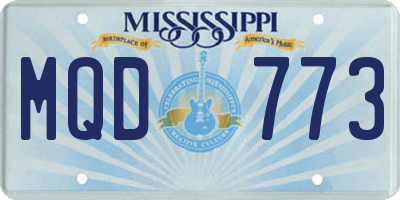 MS license plate MQD773