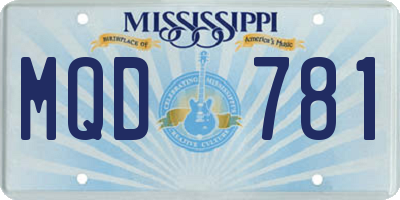 MS license plate MQD781