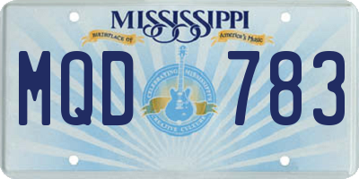 MS license plate MQD783