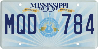 MS license plate MQD784
