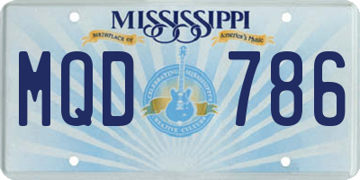 MS license plate MQD786