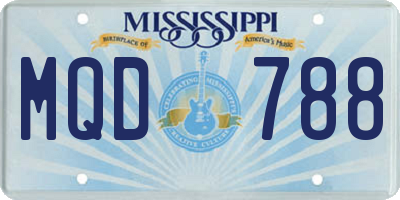 MS license plate MQD788