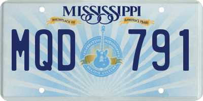 MS license plate MQD791
