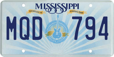 MS license plate MQD794
